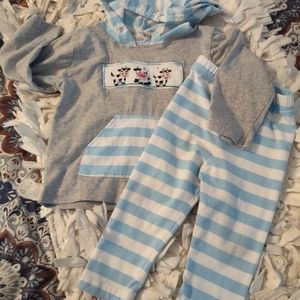 Busy Bee Smocks baby boy hoodie and pants